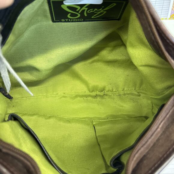 Vintage Sharif Studio Brown Suede Leather Shoulder Bag Whimsigoth 90s Y2K - Picture 6 of 7